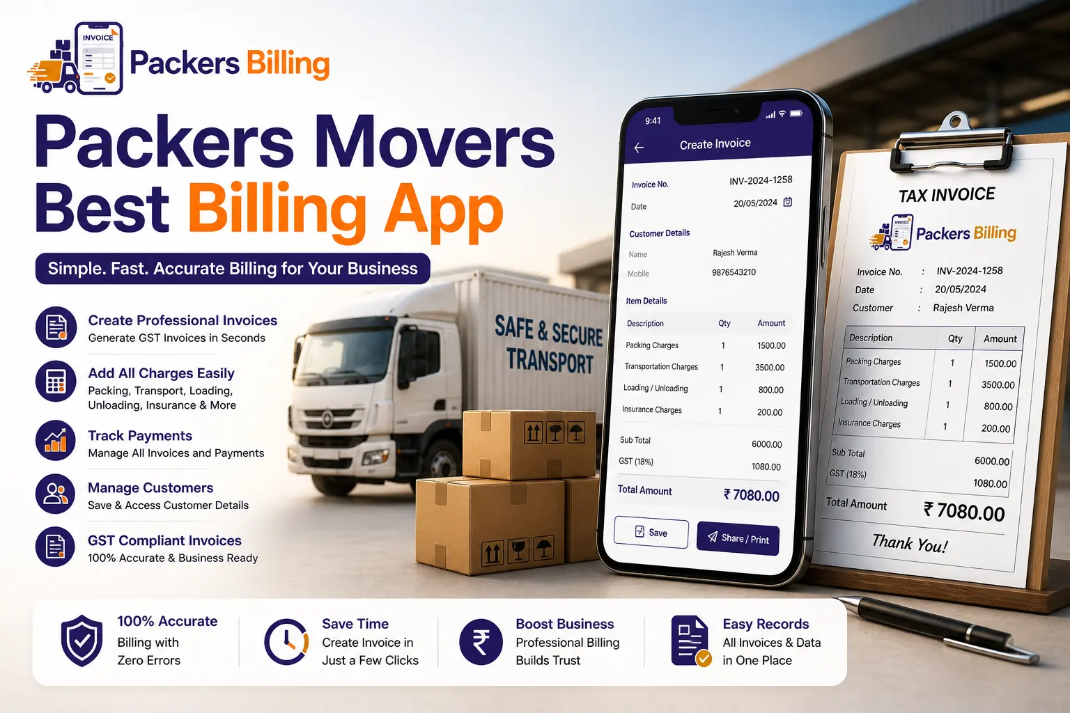 Packers Movers ke liye Best Bilty App 2026 — Bilty, LR, Invoice Sab Ek Jagah