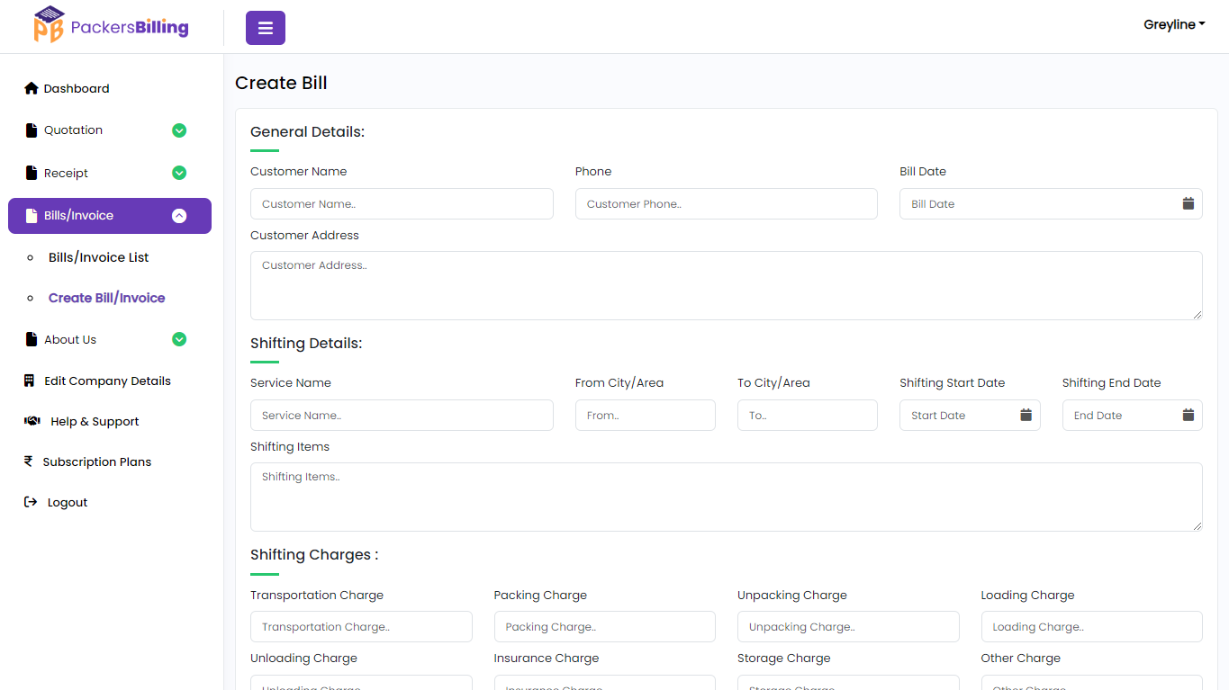 Create Invoice