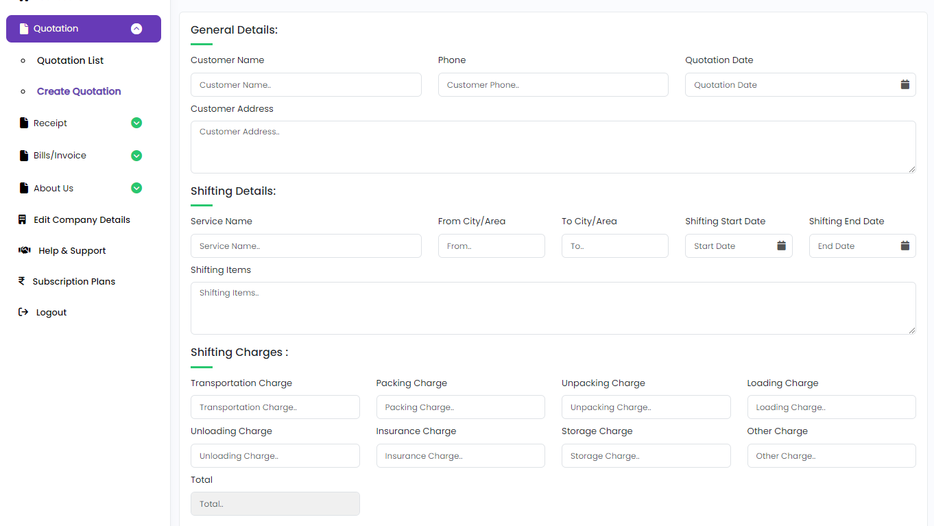 Create Quotation